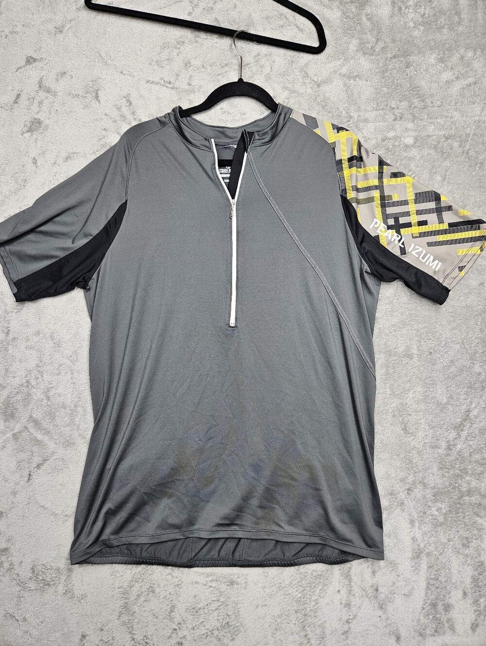 Pearl Izumi Men’s XL Gray Cycling 1/2 Zip Short Sleeve Jersey Shirt Back Pockets